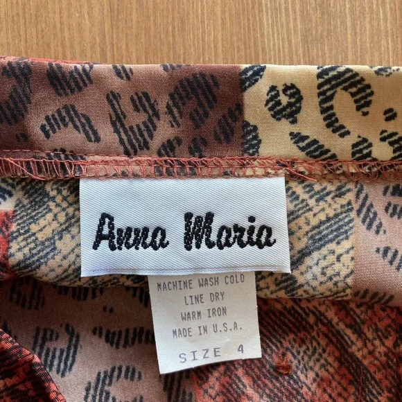 Vintage 90's Skirt Size 4 (XS) Red Multicolor Animal Print Long Artsy Retro Boho - Picture 13 of 16